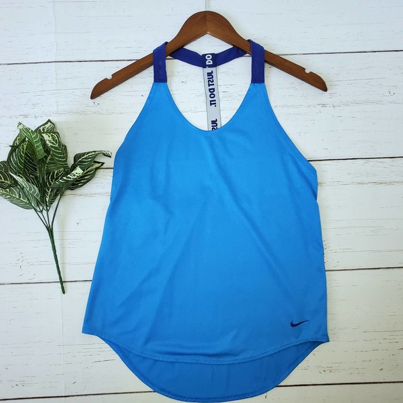 Nike Tops - Nike DriFit Athletic Nike Racerback Tank Top Blue Small